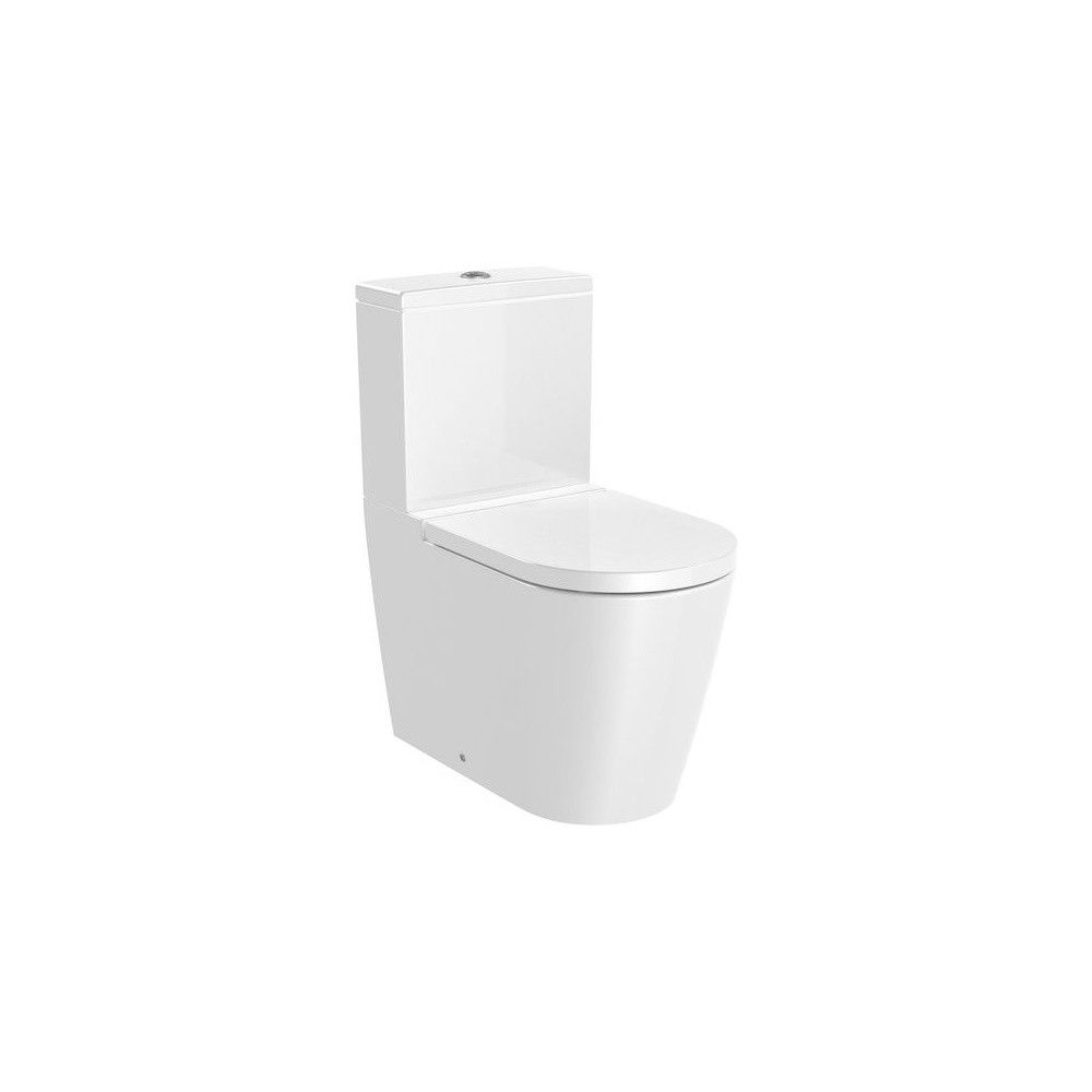 Vas WC pe pardoseala Roca Inspira Round Rimless 37x65 cm evacuare orizontala sau verticala, alb main product photo
