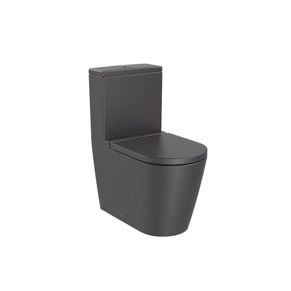 Vas WC pe pardoseala Roca Inspira Round Rimless 37x65 cm evacuare orizontala sau verticala, lipit de perete, antracit (onyx) main product photo
