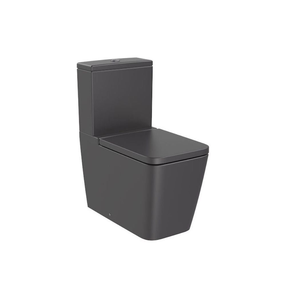 Vas WC pe pardoseala Roca Inspira Square Rimless 36x65 cm evacuare orizontala sau verticala, lipit de perete, antracit (onyx) main product photo