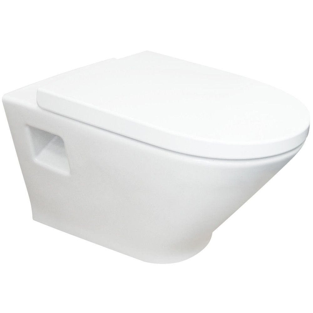 Vas WC suspendat Roca The Gap Round Rimless 36x54 cm evacuare orizontala main product photo