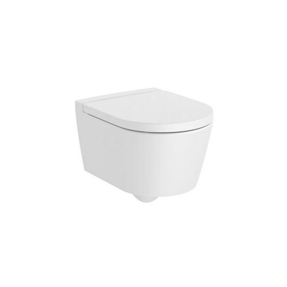 Vas WC suspendat Roca Inspira Round Compact Rimless 37x48 cm evacuare orizontala, alb main product photo