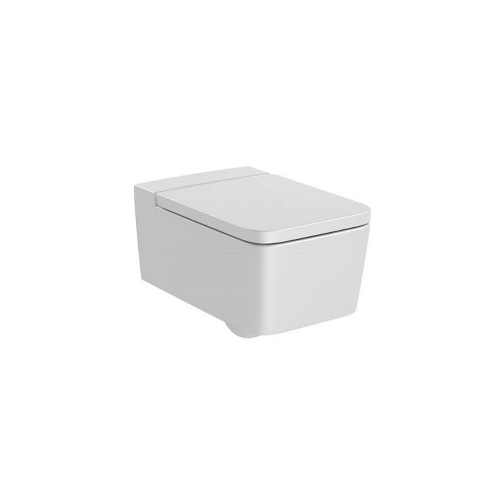 Vas WC suspendat Roca Inspira Square Rimless 37x56 cm evacuare orizontala, alb (pearl) main product photo