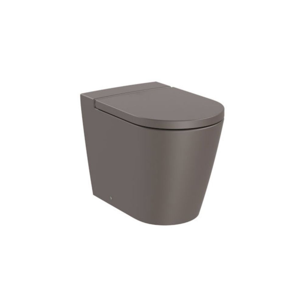 Vas WC pe pardoseala Roca Inspira Round Rimless 37x56 cm evacuare orizontala sau verticala, lipit de perete, maro (coffee) main product photo