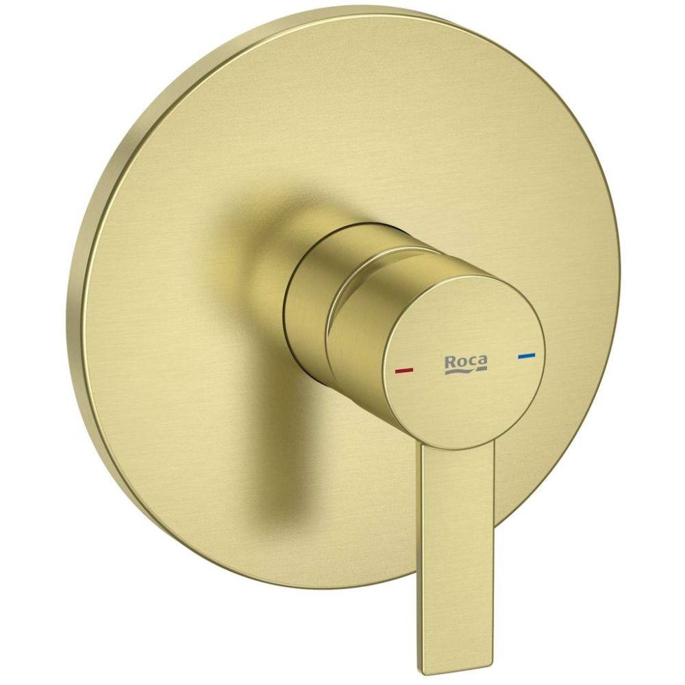 Roca Targa Baterie dus monocomanda, montaj incastrat, auriu mat (brushed brass) main product photo