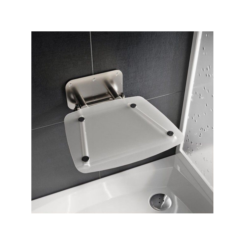 Scaun dus rabatabil dreptunghiular Ravak Ovo B II, alb main product photo