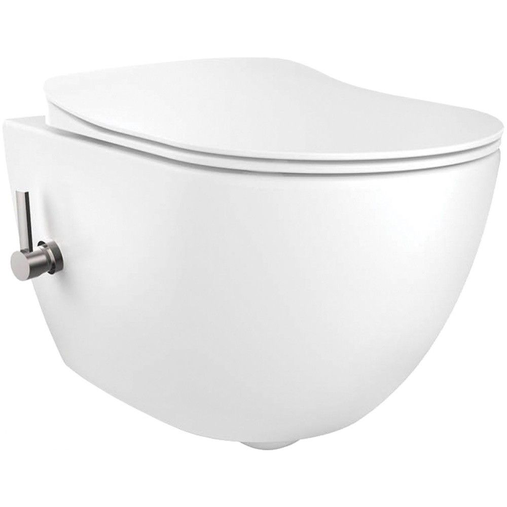Set Vas WC cu bideu suspendat cu capac soft close Deante Peonia Zero Rimless 35x51 cm evacuare orizontala main product photo