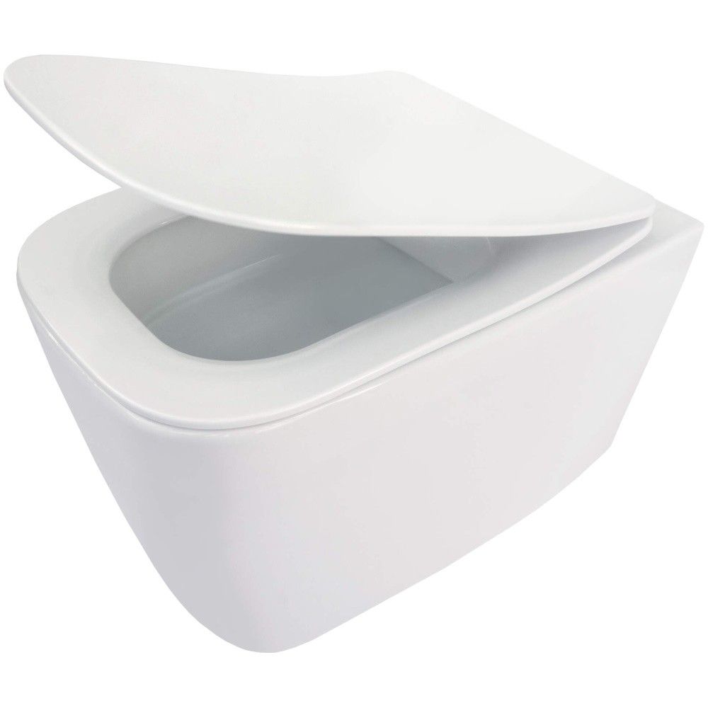 Set Vas WC suspendat cu capac soft close Deante Hiacynt Rimless 35x49 cm evacuare orizontala main product photo