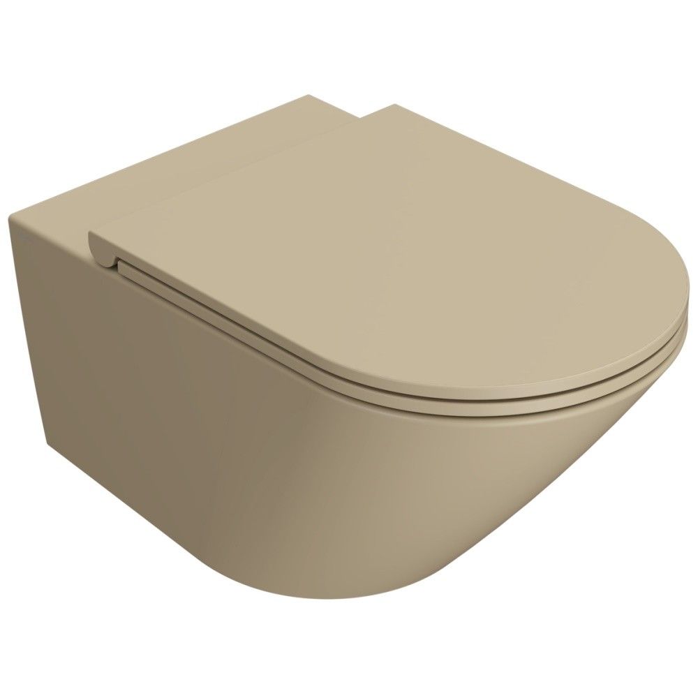 Vas WC suspendat Globo Forty3 Rimless 36x57 cm evacuare orizontala, crem mat (perla) main product photo