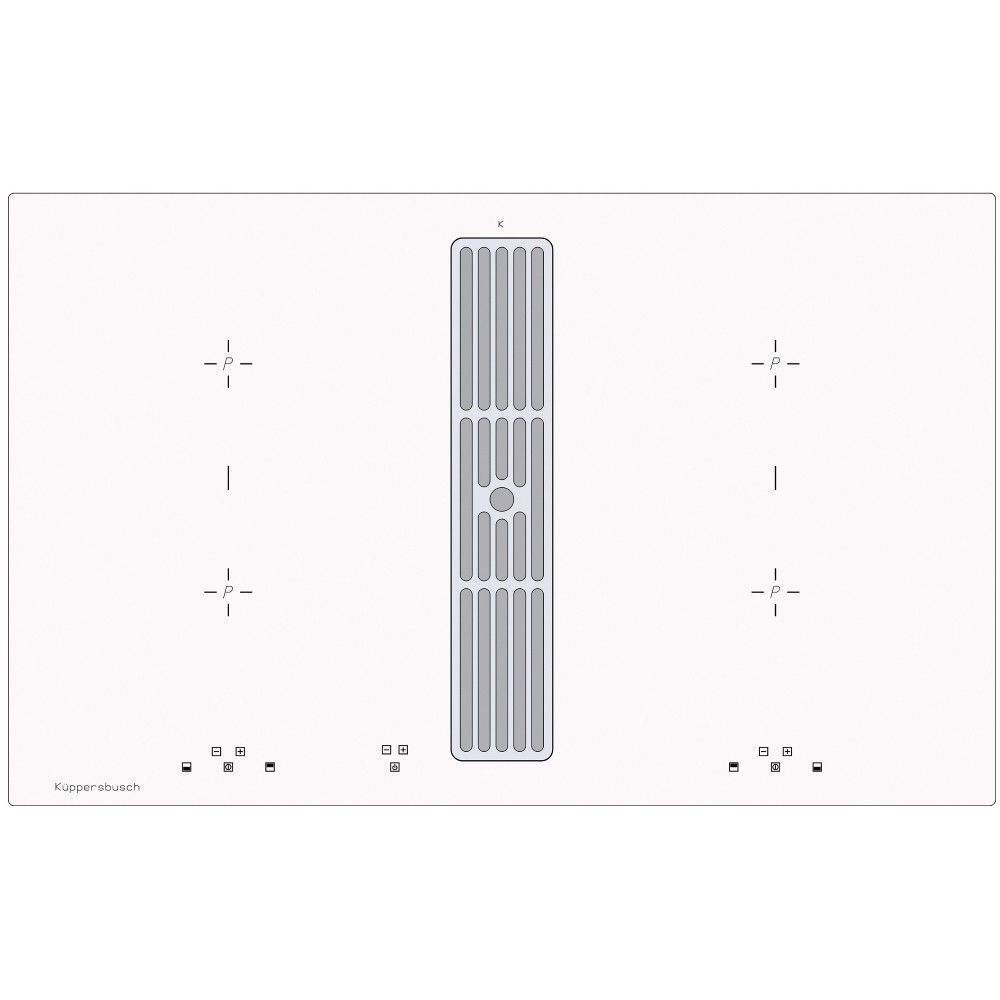 Kuppersbusch Premium+ KMI 8500.0 WR Plita inductie cu hota downdraft 83x52 cm, alb main product photo