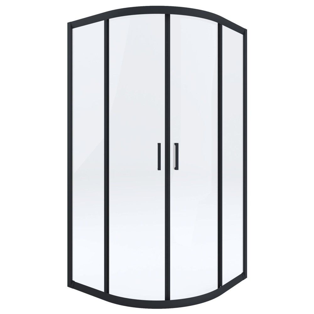 Cabina dus semirotunda cu usi glisante Deante Funkia 90x90 cm, negru main product photo