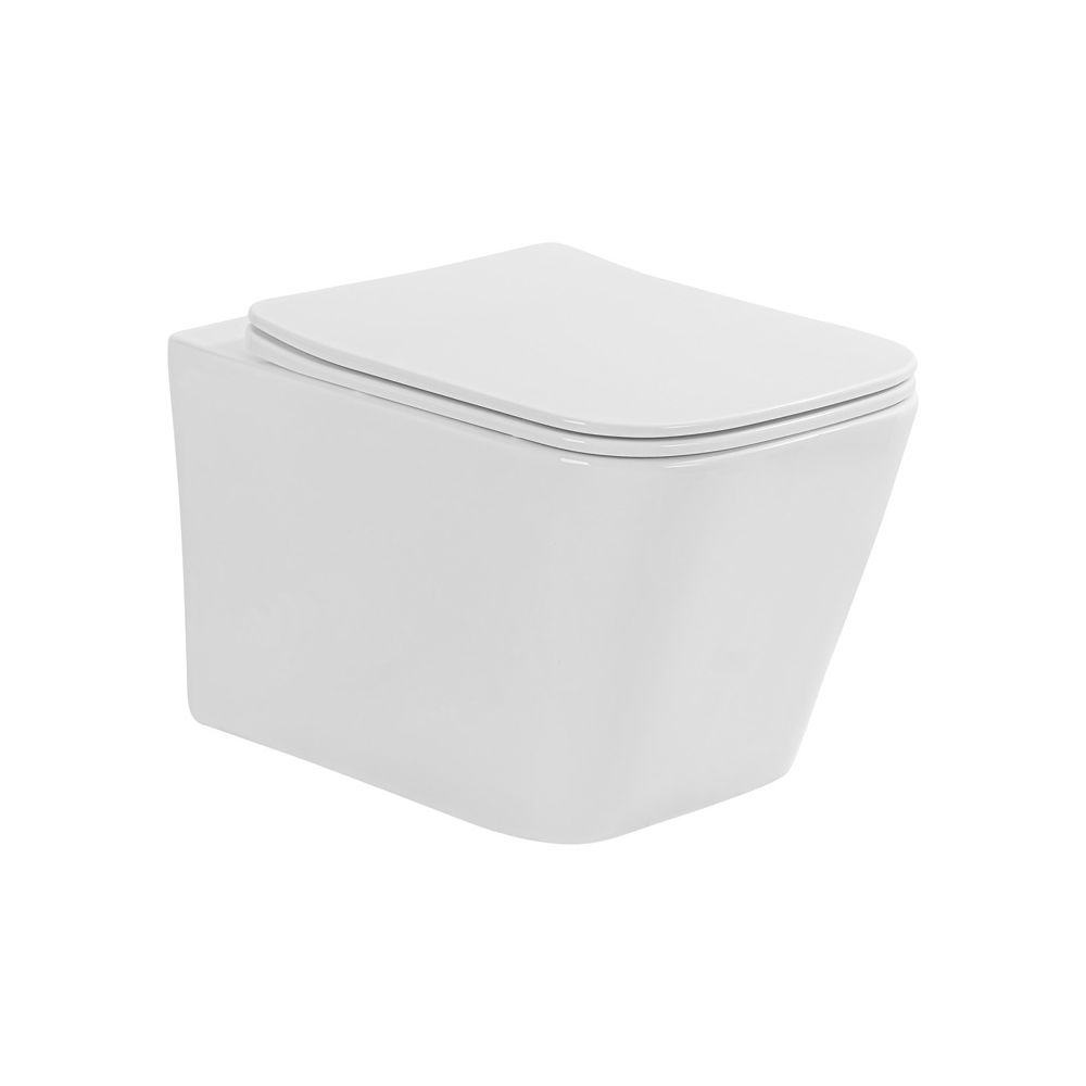 Set Vas WC suspendat cu capac soft close Fluminia Tornado 35x51 cm evacuare orizontala, alb main product photo