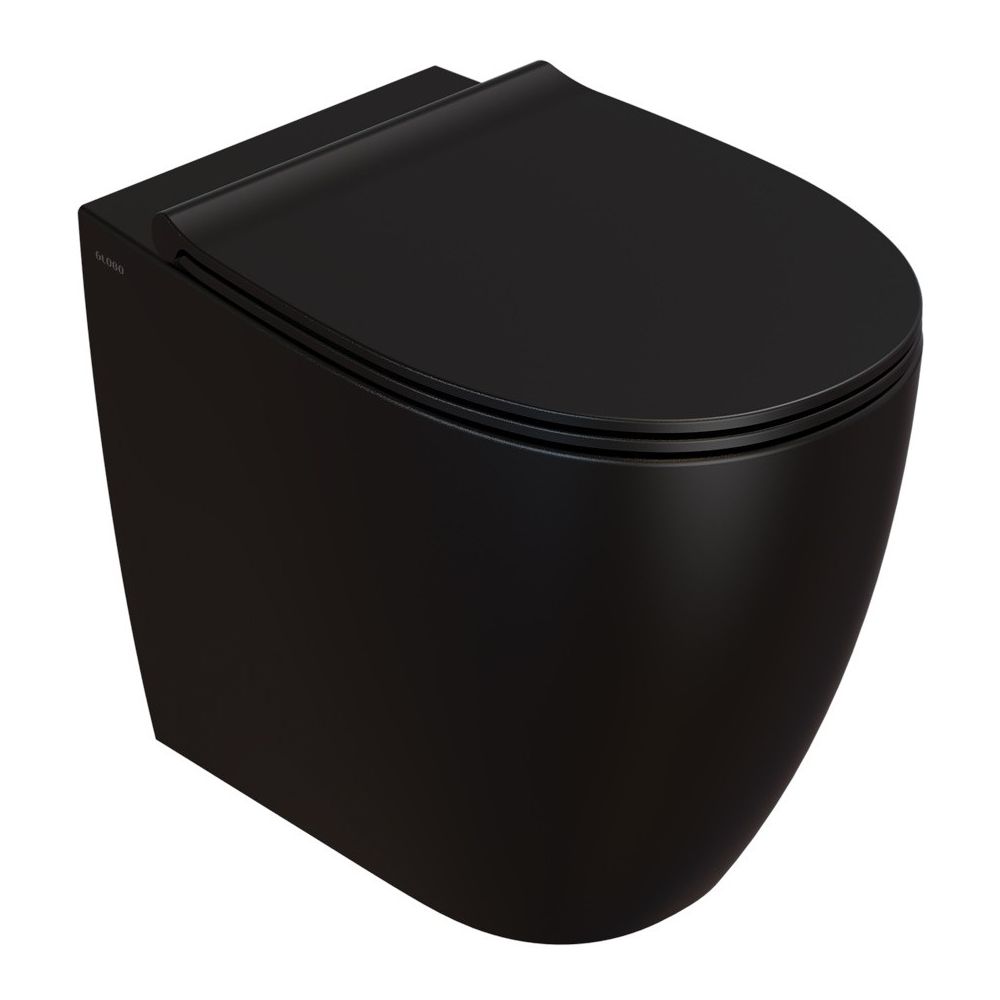 Vas WC pe pardoseala Globo 4All Rimless 36x54 cm evacuare orizontala sau verticala, negru mat main product photo