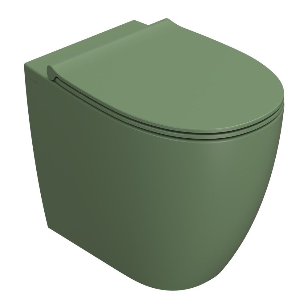Vas WC pe pardoseala Globo 4All Rimless 36x54 cm evacuare orizontala sau verticala, verde deschis mat (felce) main product photo
