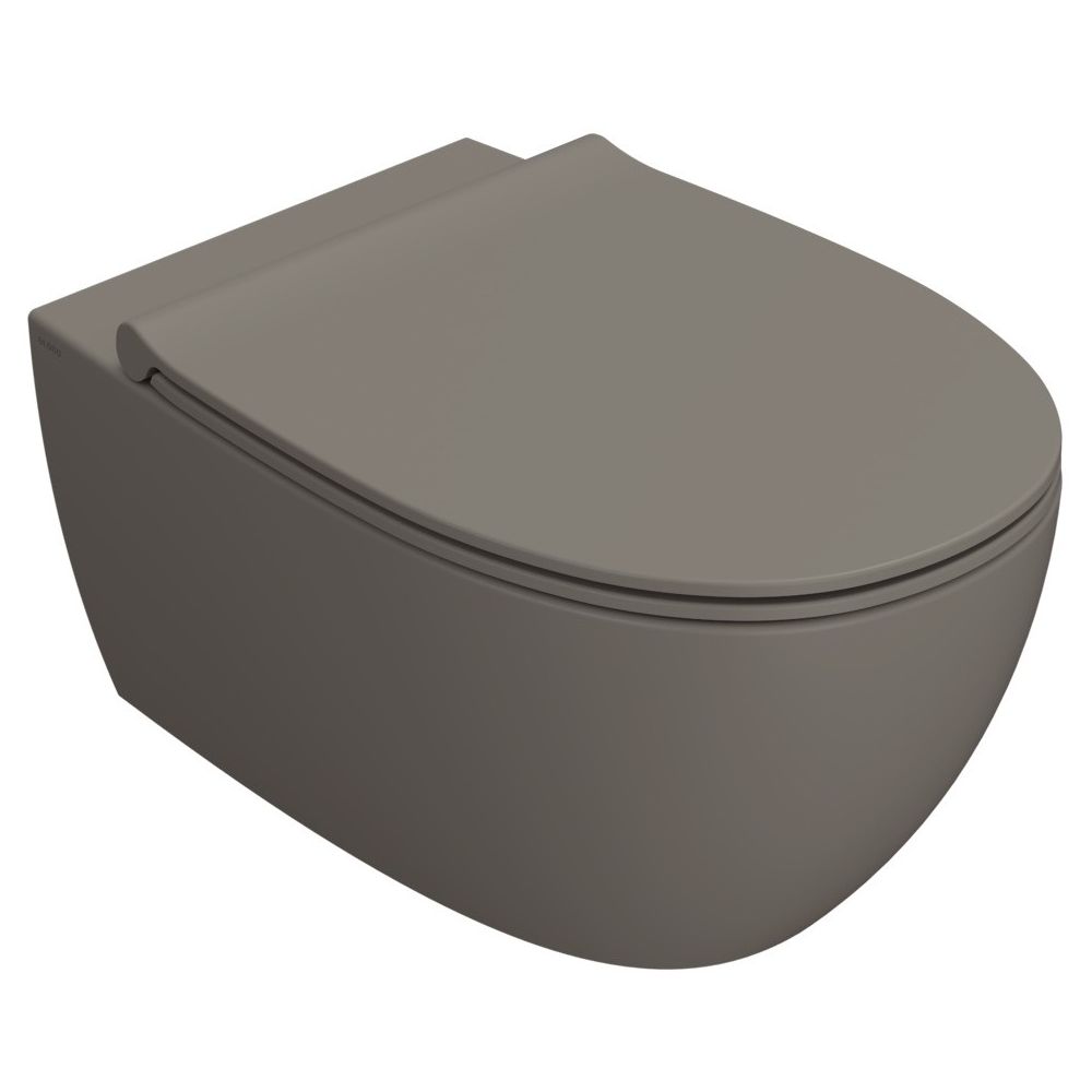Vas WC suspendat Globo 4All Rimless 36x54 cm evacuare orizontala, maro/gri mat (agata) main product photo