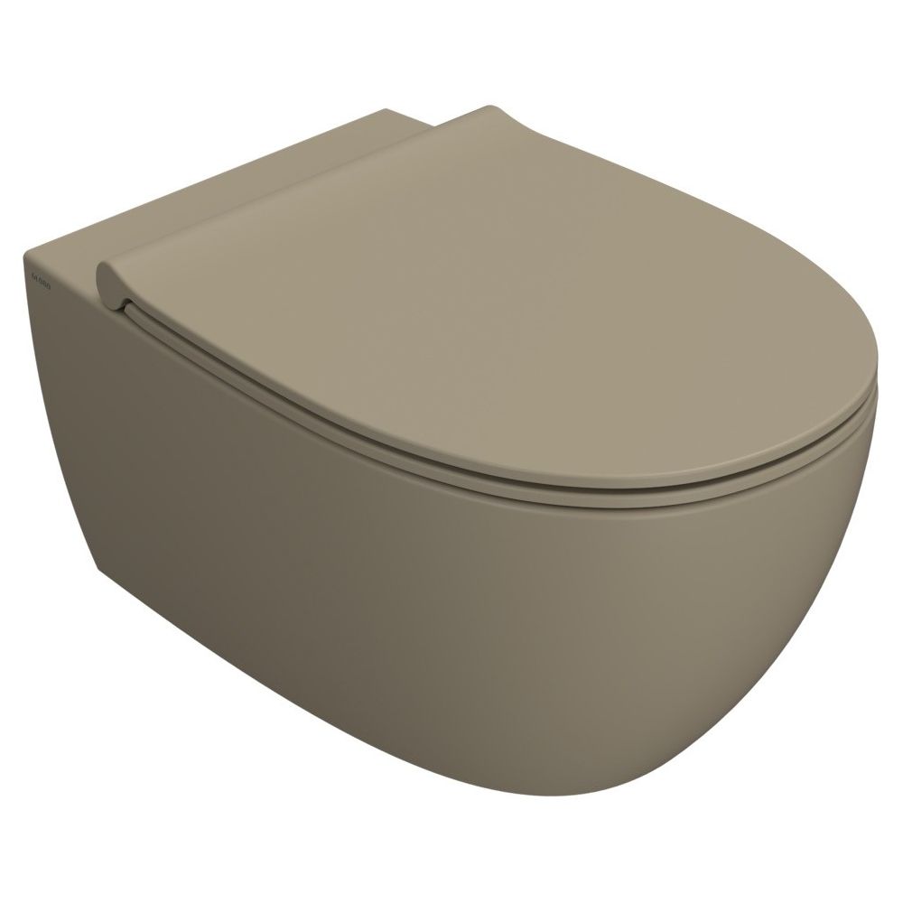 Vas WC suspendat Globo 4All Rimless 36x54 cm evacuare orizontala, crem mat (perla) main product photo