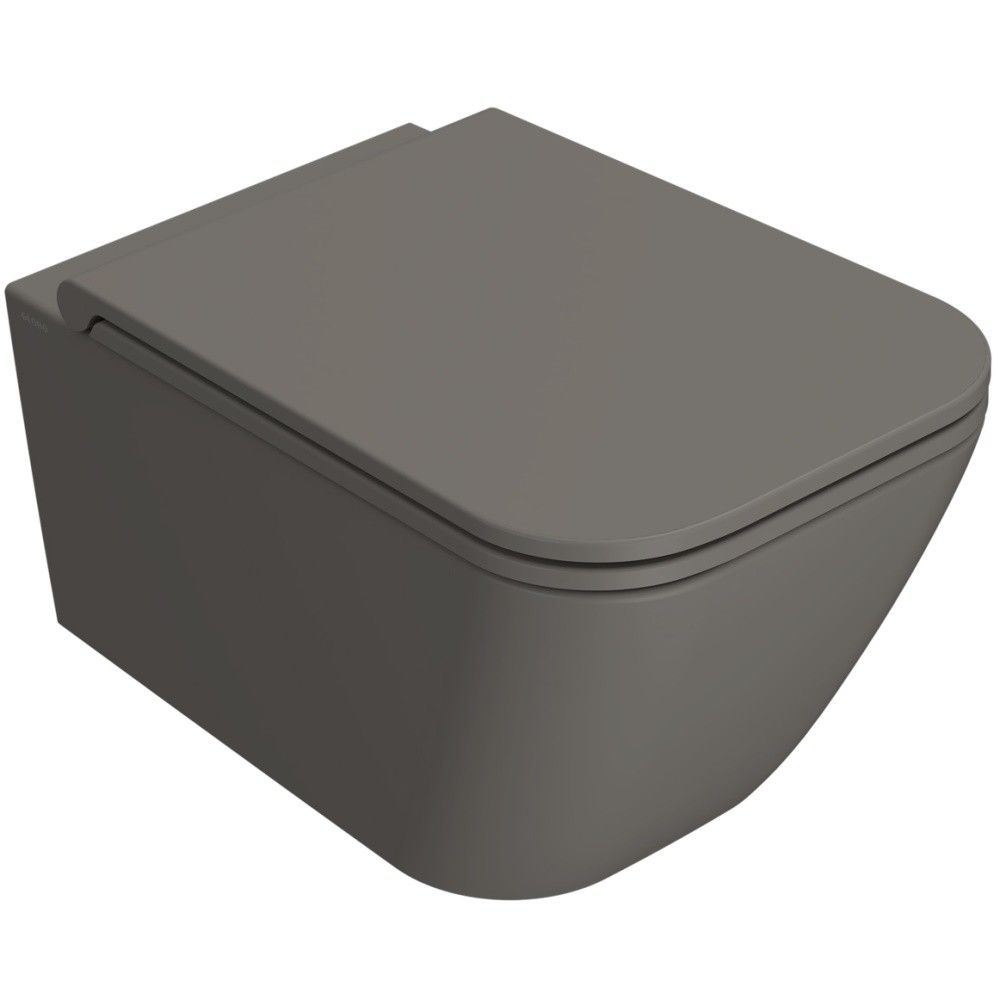 Vas WC suspendat Globo Stone Rimless 36x52 cm evacuare orizontala, maro/gri mat (agata) main product photo