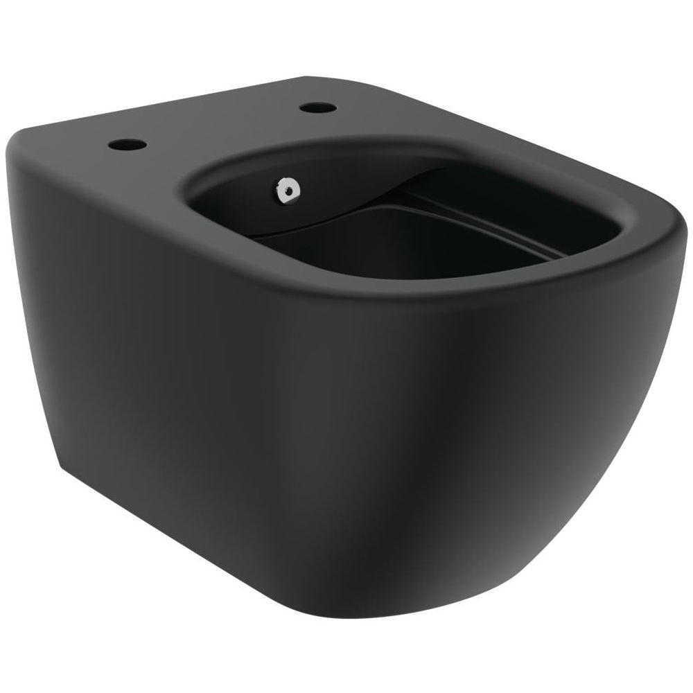 Vas WC cu bideu suspendat Ideal Standard Tesi RimLS+ 36x53 cm evacuare orizontala, negru main product photo