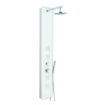 Panel dus cu hidromasaj Metaform Crystal, sticla alba