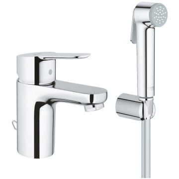 Baterie lavoar cu dus igienic Grohe BauEdge, crom