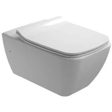 Vas WC suspendat Gala Emma Square Rimless 36x54 cm evacuare orizontala