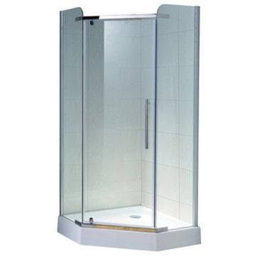 Cabina dus pentagonala cu usa batanta Belform Clear 80x80 cm