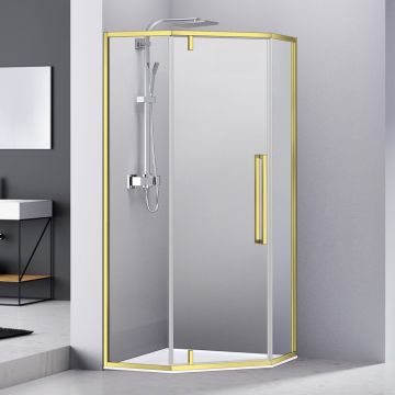 Cabina dus pentagonala cu usa batanta Belform Fortuna 90x90 cm