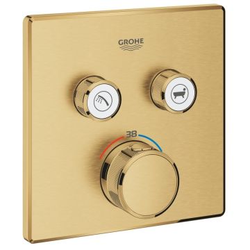 Grohe Grohtherm SmartControl Baterie dus cu termostat si 2 iesiri, patrata, auriu mat (brushed cool sunrise)