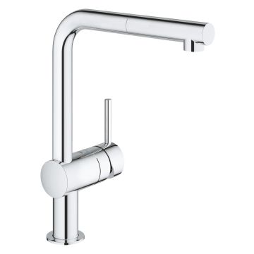 Grohe Minta Baterie chiuveta bucatarie monocomanda cu dus extractibil, pipa L, crom