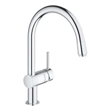 Grohe Minta Baterie chiuveta bucatarie monocomanda cu dus extractibil, pipa C, crom