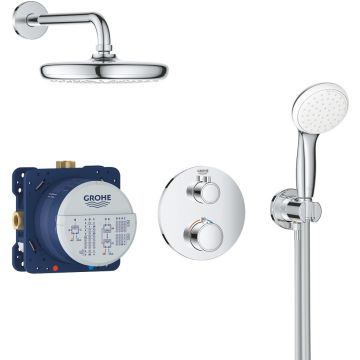 Sistem dus incastrat cu termostat Grohe Grohtherm Perfect Tempesta 210, baterie rotunda