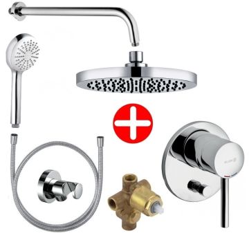 Set promo Sistem dus incastrat fara termostat Kludi Bozz, 7 in 1