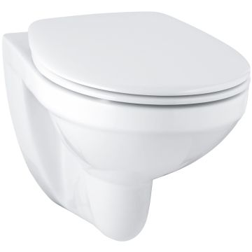Set Vas WC suspendat cu capac Grohe Bau Ceramic 37x53 cm evacuare orizontala