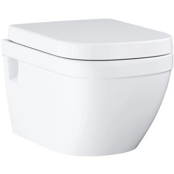 Set Vas WC suspendat cu capac soft-close Grohe Euro Ceramic Rimless 37x54 cm evacuare orizontala