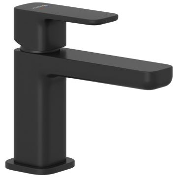 Baterie lavoar Kludi Renon cu ventil click-clack, H13 cm, negru mat