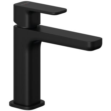 Baterie lavoar Kludi Renon cu ventil click-clack, H16 cm, negru mat