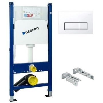 Geberit Duofix Delta 50 Set rezervor WC incastrat cu cadru si clapeta de actionare, alb