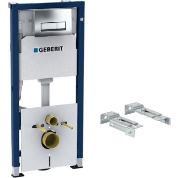 Geberit Duofix Delta 51 Set rezervor WC incastrat cu cadru si clapeta de actionare, crom lucios