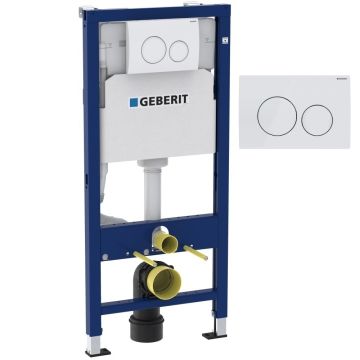 Geberit Duofix Delta Set rezervor WC incastrat cu cadru si clapeta de actionare, alb