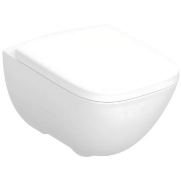 Set Vas WC suspendat cu capac soft close Geberit Selnova Premium Square Rimfree 36x52 cm evacuare orizontala