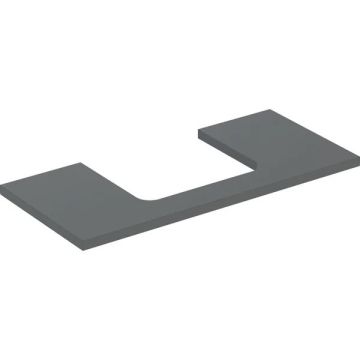 Geberit One Blat baie pentru lavoar 105x47xH3 cm, cu decupaj central, antracit (lava)