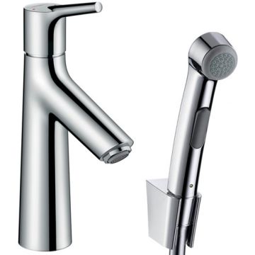 Baterie lavoar cu dus igienic Hansgrohe Talis S, cu ventil click-clack