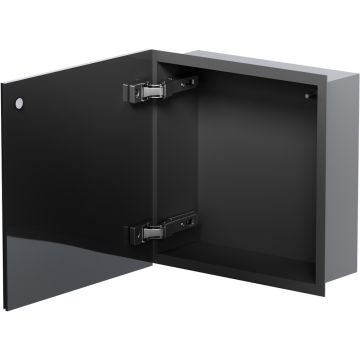 Bemeta Nisa perete baie 32x10xH32 cm cu usa, crom/negru mat