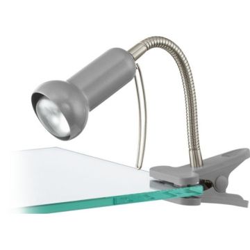 Eglo Fabio Lampa de birou cu clema 1x40W, gri/argintiu
