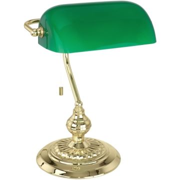 Eglo Banker Lampa de birou 1x60W, verde/auriu