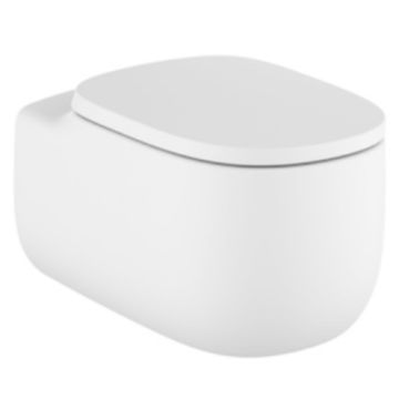 Vas WC suspendat Roca Beyond Rimless 39x58 cm evacuare orizontala, alb mat