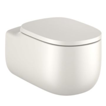 Vas WC suspendat Roca Beyond Rimless 39x58 cm evacuare orizontala, bej