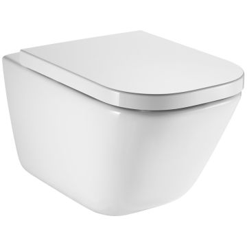 Vas WC suspendat Roca The Gap Square Rimless 35x54 cm evacuare orizontala