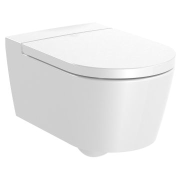 Vas WC suspendat Roca Inspira Round Rimless 37x56 cm evacuare orizontala