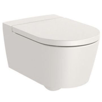 Vas WC suspendat Roca Inspira Round Rimless 37x56 cm evacuare orizontala, bej
