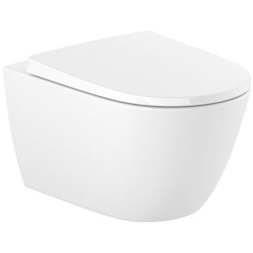 Vas WC suspendat Roca Ona Rimless 36x53 cm evacuare orizontala, alb